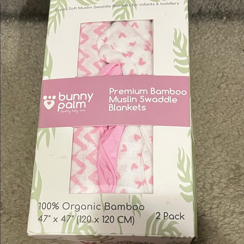 Pink Bamboo Muslin Swaddle Blankets - 2 Pack